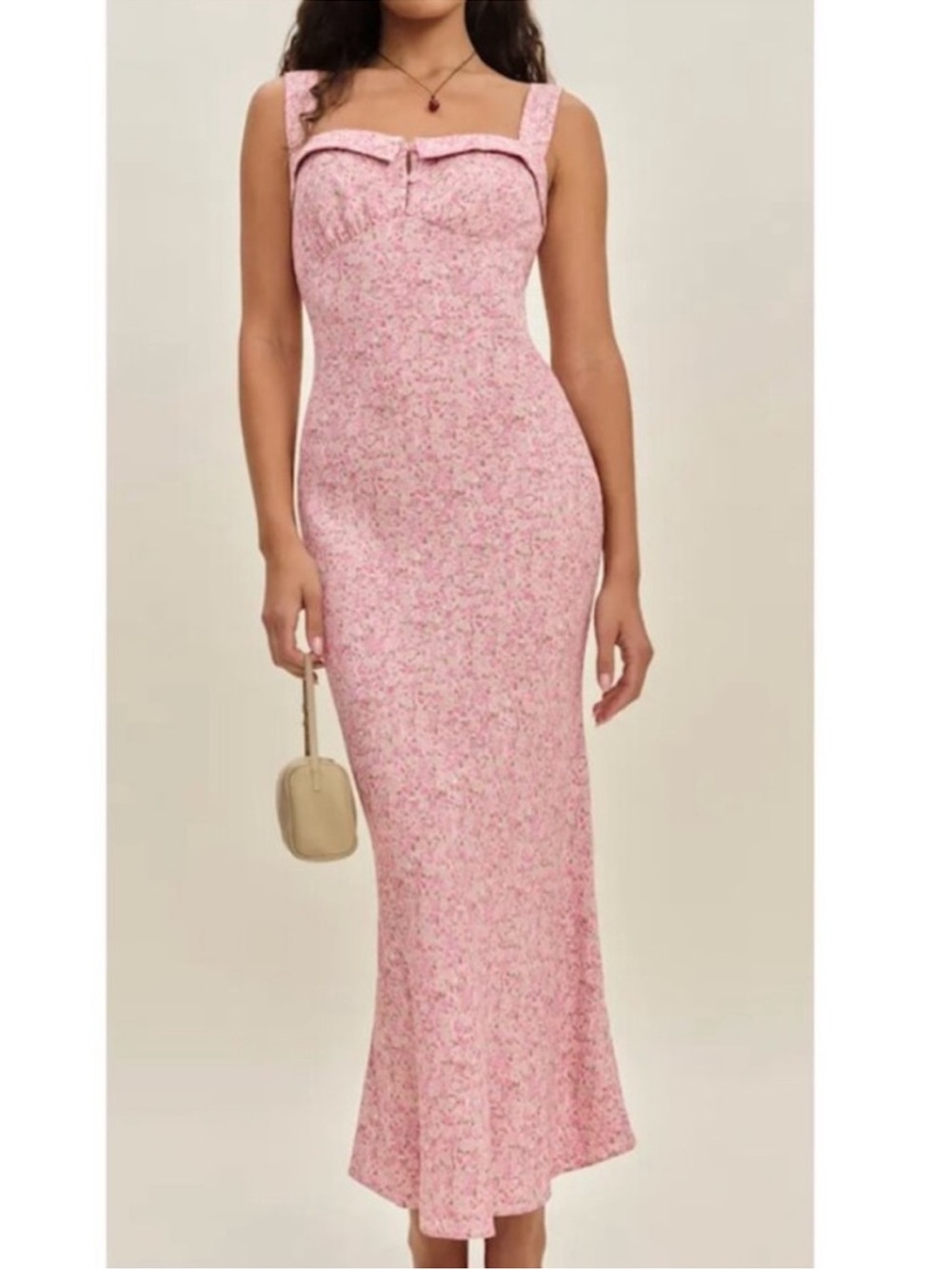 Reformation Tancy Dress Floral Rose Pink Maxi Dress 2 NWT